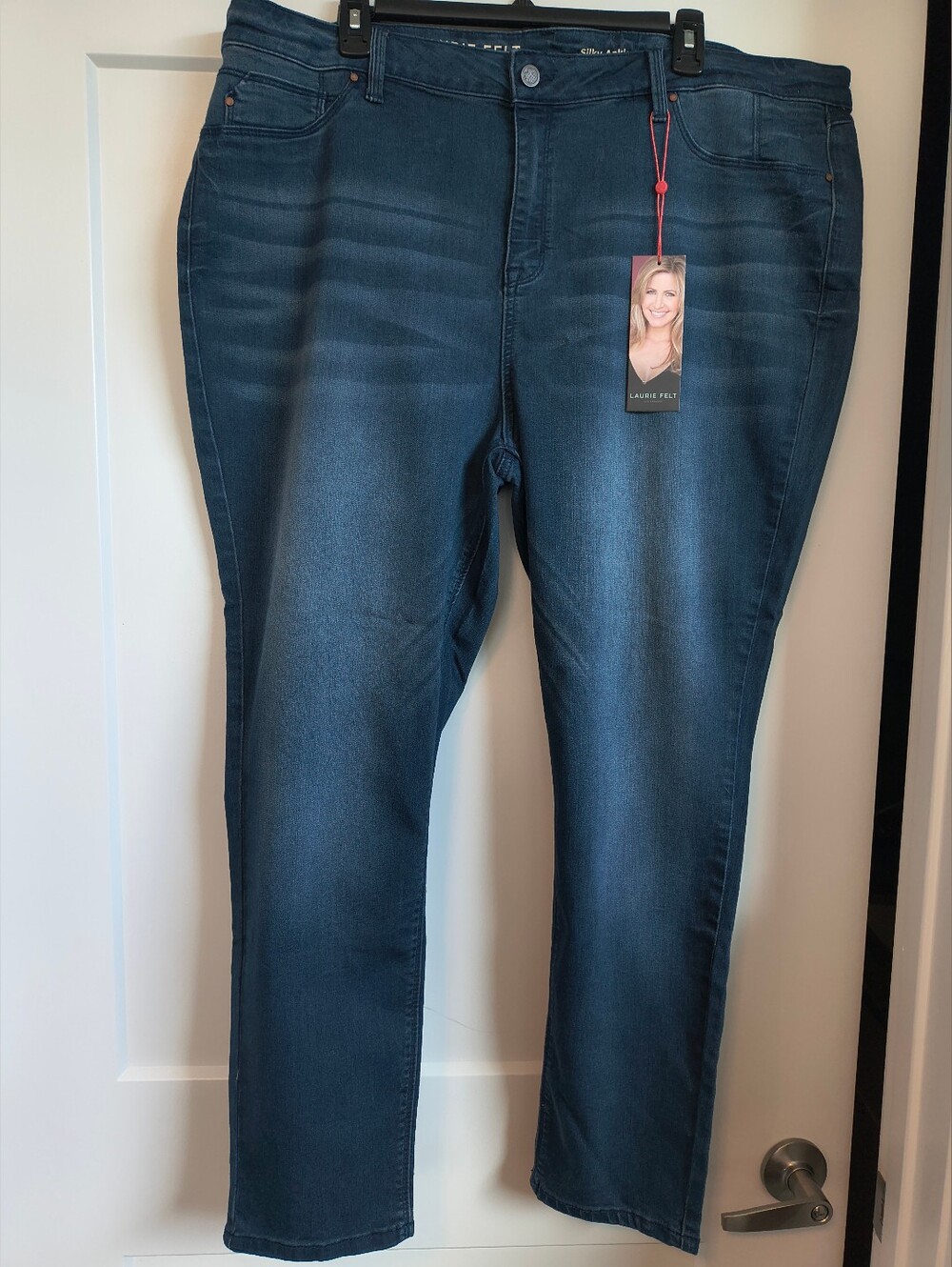 Laurie Felt Silky Ankle Skinny with Zipper Dark Wash Denim Jeans Plus Size 2X